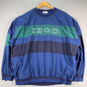 Vintage Izod Windbreaker Jacket Men XL Colorblock 90s Lightweight Streetwear 90s